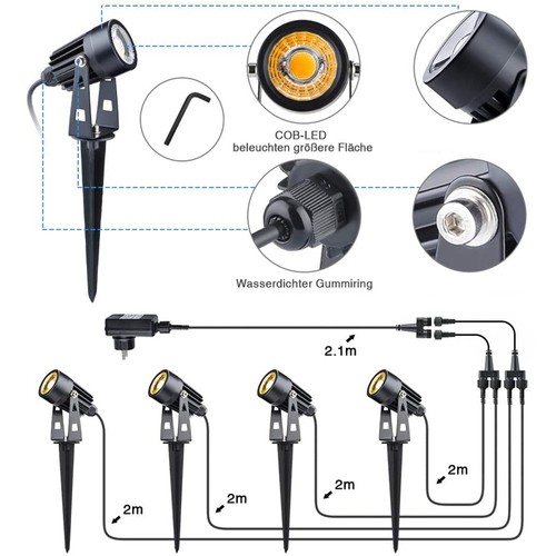 4er led gartenleuchten mit - 4er,