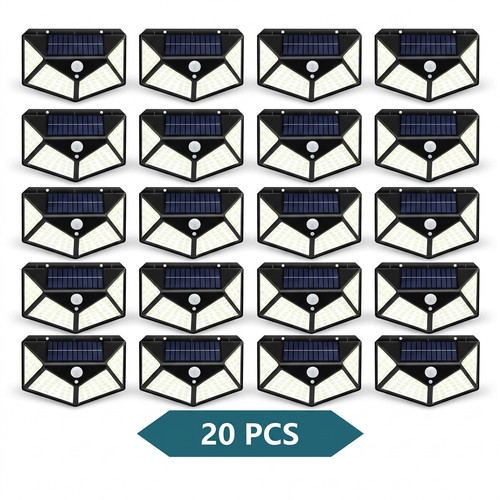 100 led solarleuchte mit - 100,