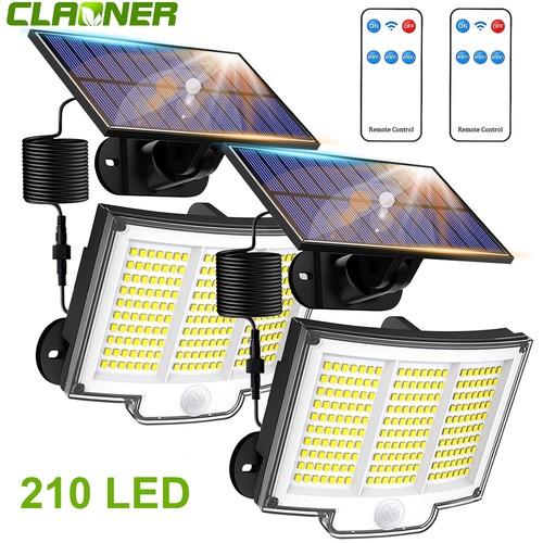 2stk 210 led - solarleuchte, mit